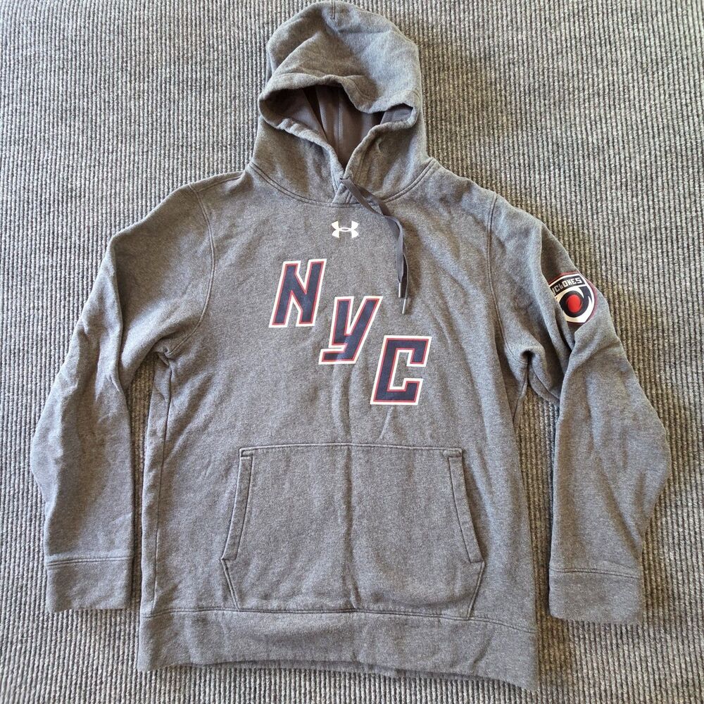 Under Armour Cyclones Hoodie Sweatshirt Mens M Gray NYC Hockey
